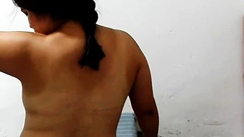 Hot brunette teen with small tits fingering solo