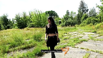 Rough German fuck with big cock outside