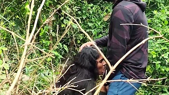 Desi Teen Sucks Cock Deep in Jungle