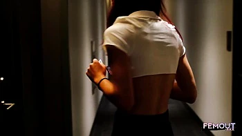 Trans redhead fucks bareback doggystyle