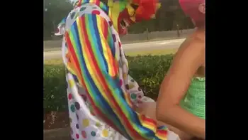Gibby The Clown fucks Jasamine Banks outside in broad daylight