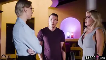 Always fighting stepmom MILFs Kenzie Taylor and Caitlin Bell needed an intervention from stepson