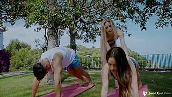 Swingers Yoga Wife: Big Cock Blowjob, Doggy, Cowgirl