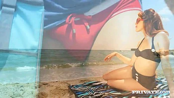 Redhead Amarna fucks hot beach guy hardcore