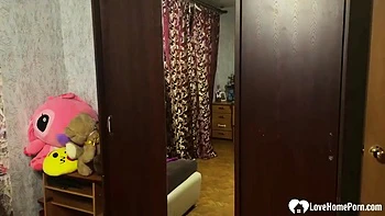 Lesbian Roomies Lick & Fuck Pussy