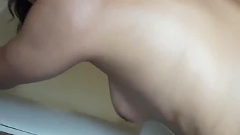 Brunette Snow Girl Gives POV Blowjob in Bathroom