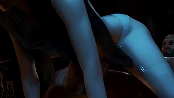 Vadia asiática 3D com peitos grandes fodida forte de lingerie