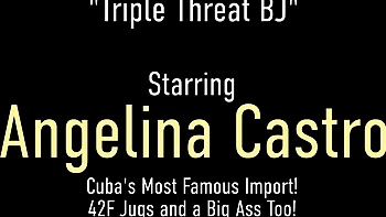 Angelina Castro's deep throat blowjob