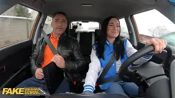 FakeDrivingSchool Adriana Rys is Changing Gears and Sucking Cock