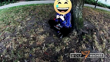 Mia Blow's milf fucks outside, big tits cum in mouth