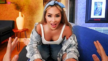 Stepmom Linda Land Deepthroats Her Stepson's Veiny Cock