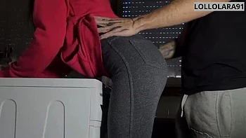 Lollolara91 Fucked Hard on Washing Machine - Hairy Pussy Italian Amateur