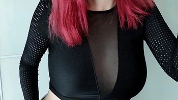 Big-Boobs Redhead Masturbates with Toys