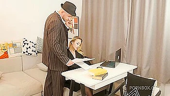 Blonde Teen Boss Gets Her Ass Fucked Anal at Office