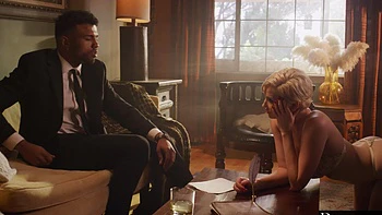 Skye Blue rides hung Troy in filthy interracial doggy