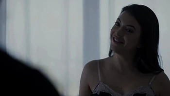 Busty brunette licking nipples and pussy oil play