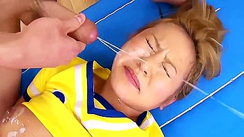 Asian Cheerleader Bitch Gets Banged Hard at University Gangbang