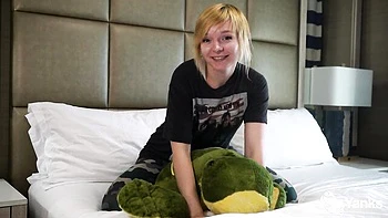 Petite Blonde Amateur Talks Dirty While Fucking Herself