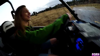 Rally Race 4 - Blonde & Brunette Outdoor Fuck