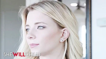 Blond Riley Star slurps cock in rough doggy and reverse cowgirl