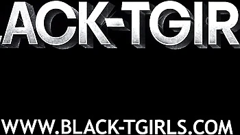 Solo Masturbation of Black Big-Cock Transgirl with Curly Hair