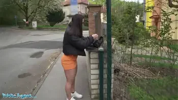 Public Agent Spanish Babe in Tight Dress Fucked Outside
