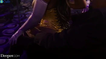 Ebony Stripper Fucks White Client On Stage