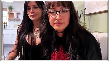 Meeting My Stepsisters Goth Girlfriend - Effy Cutie, Natasha Noel And Alex Adams