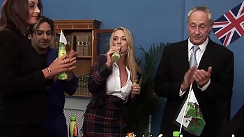 Wild Brit honeys in underwear double invasion XXX orgy