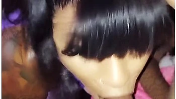 Hot Ebony Babe Deep Throating Dick In Car With Tons Of Spit